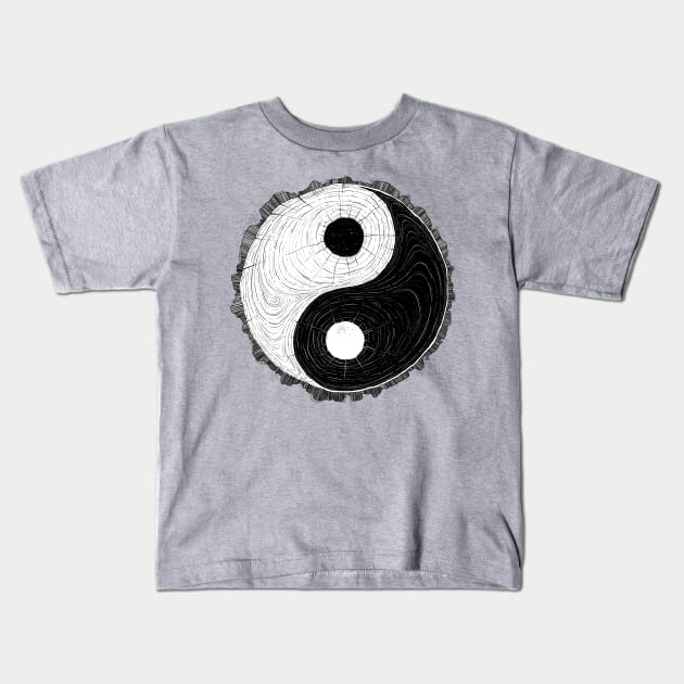 Yin Yang Kids T-Shirt by NikKor